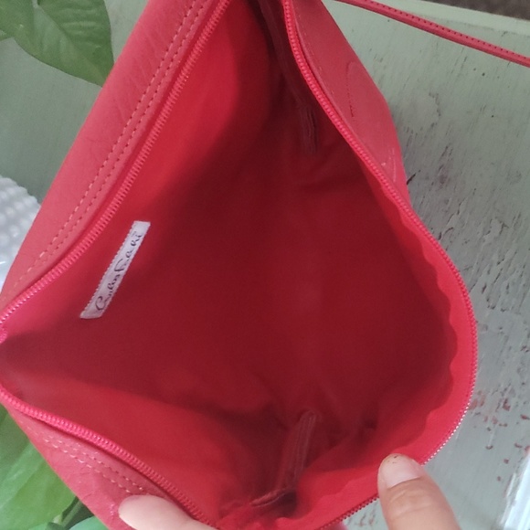 Vintage Carlos Falchi Red Leather Crossbody Bag - Picture 8 of 11